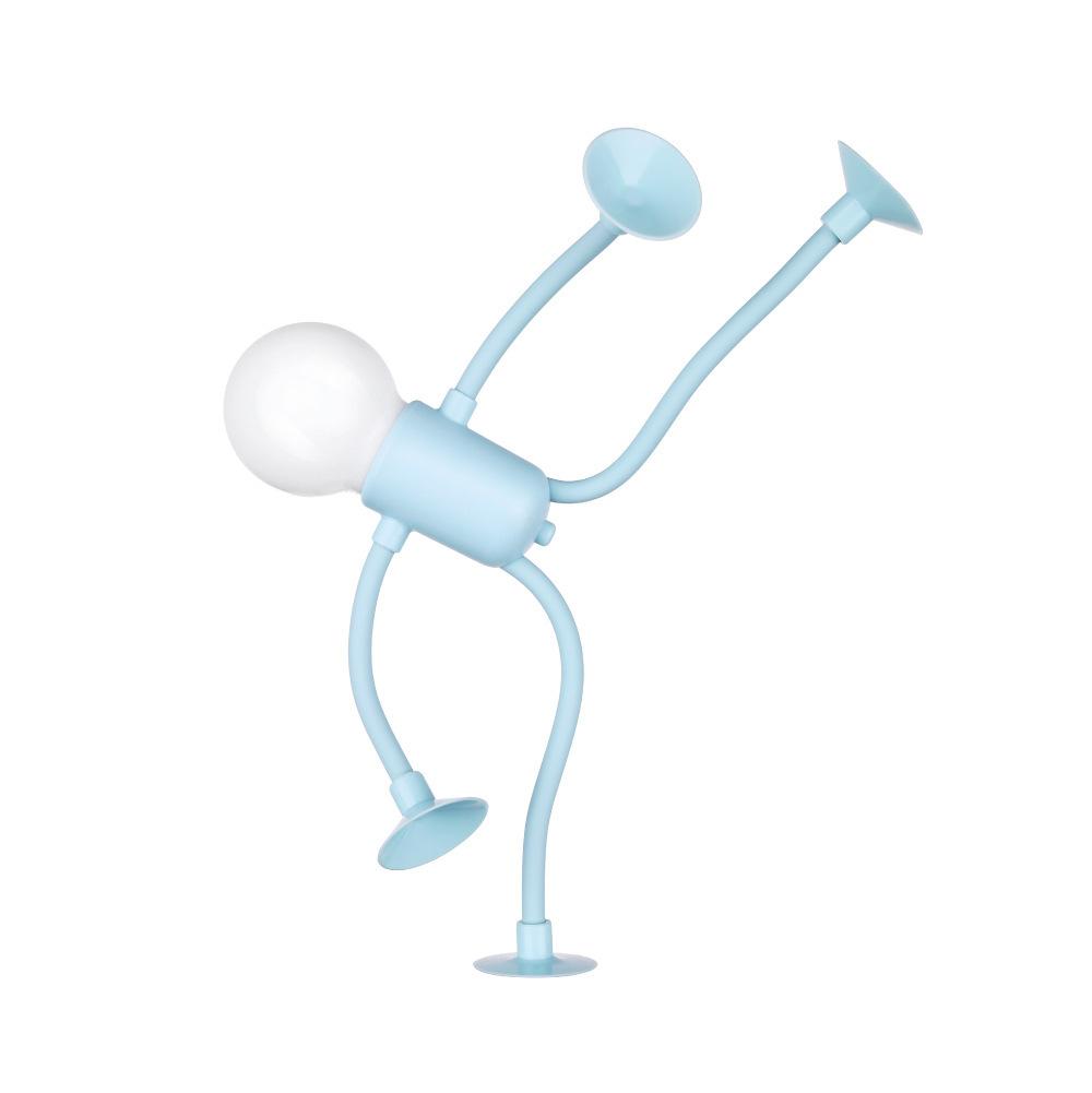 LED Bedside Lamp Funny Night Light with Suction Cup Soft Glow DIY Shape Cute Light Bulb Man Mini Night Light