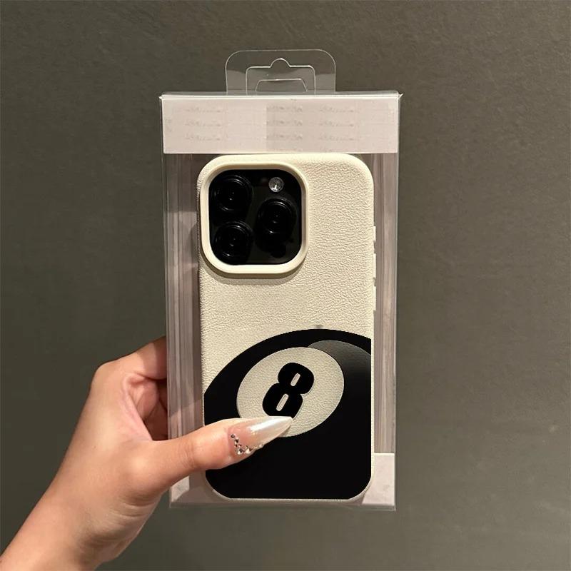 Number Eight Billiard Ball Pattern Lichee leather pattern Phone Case For Samsung A57 A36 A26 A07 A55 A35 A16 A06 A54 A05 4G 5G
