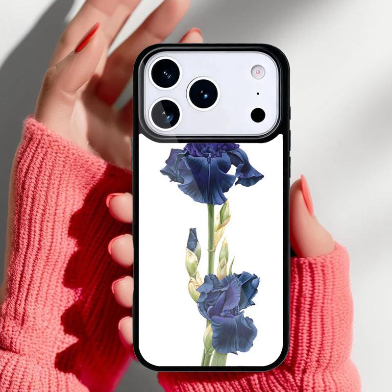

Чехол для телефона Голубой ирис для iPhone 17 16 15 14 13 Pro Max Задняя крышка для 12 11 Pro Coque iPhone 11 Pro Max