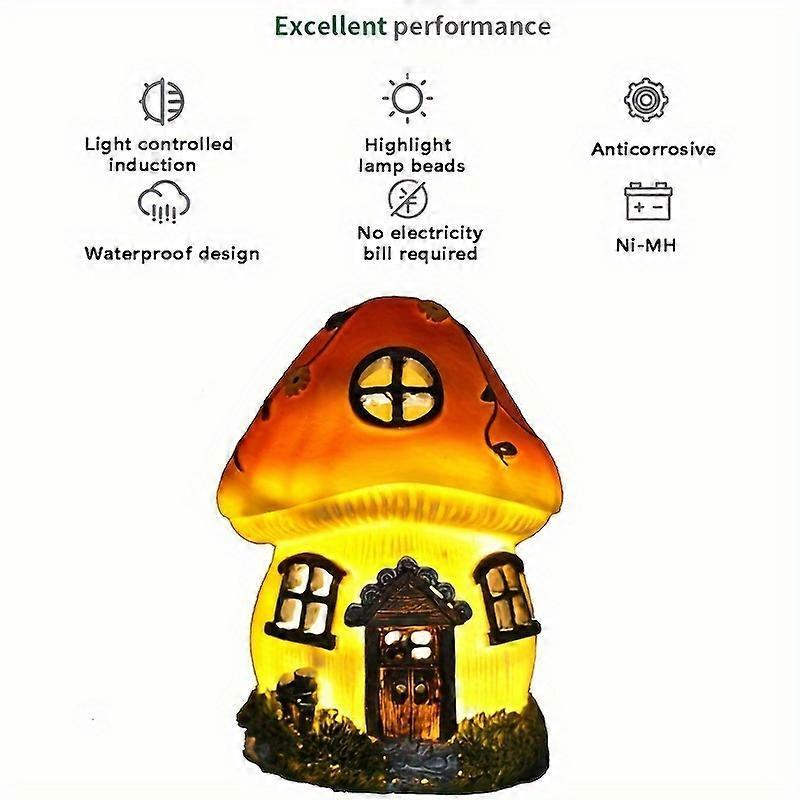 Solar Lamp Mushroom House Shape Lamp Outdoor Garden Waterproof Garden Lamp Lawn Lighting Ornaments
