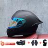 Full Face Motorcycle Helmet With External Bluetooth Module Men Women Large Rear Wing Sport Style DOT Approved