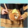 Plush Bear Crossbody Bag For Girls Cute Cartoon Keychain Accessory