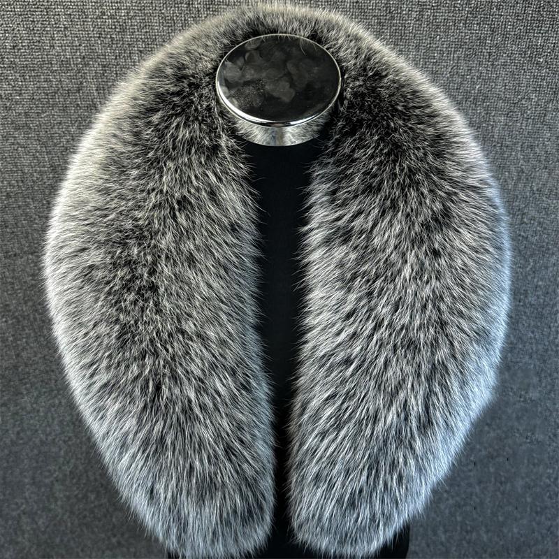 Real Fox Fur Collar Women Winter Thickened Fur Collar Scarf Collars Wraps Neck Warmer Fur Scarves Shawl Luxury Fluffy Fur Shawl