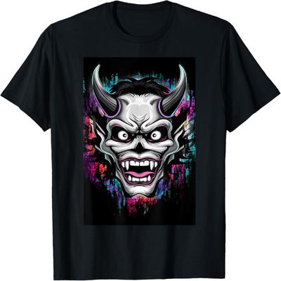 Demon Face Skull Devil Oni Harajuku T-Shirt