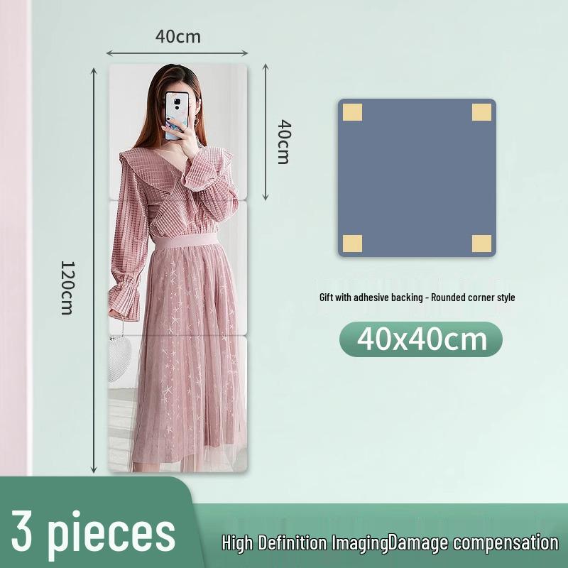 Acrylic Full Body Self-Adhesive Wall Mirror Sticker for Bathroom or Cabinet Door