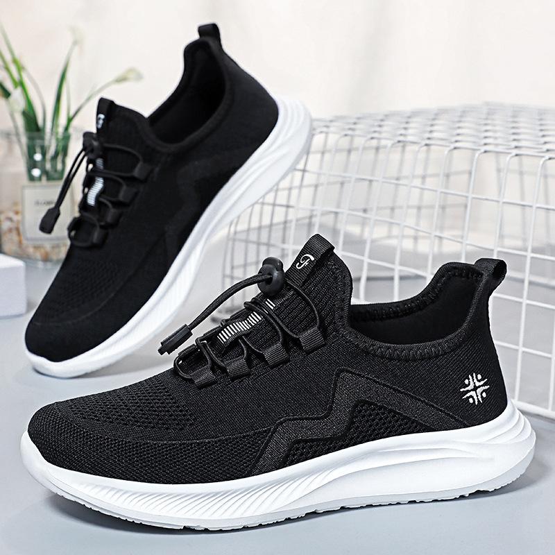 Shoes Women's shoes Versatile women's casual shoes Soft sole Comfortable single shoes Middle-aged and elderly mother shoes Flying woven breathable me