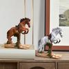 Running Horse Statue Miniature Pony Figurine Resin Simulation Animal Sculpture Home Office Bookshelf Decoration Ornament