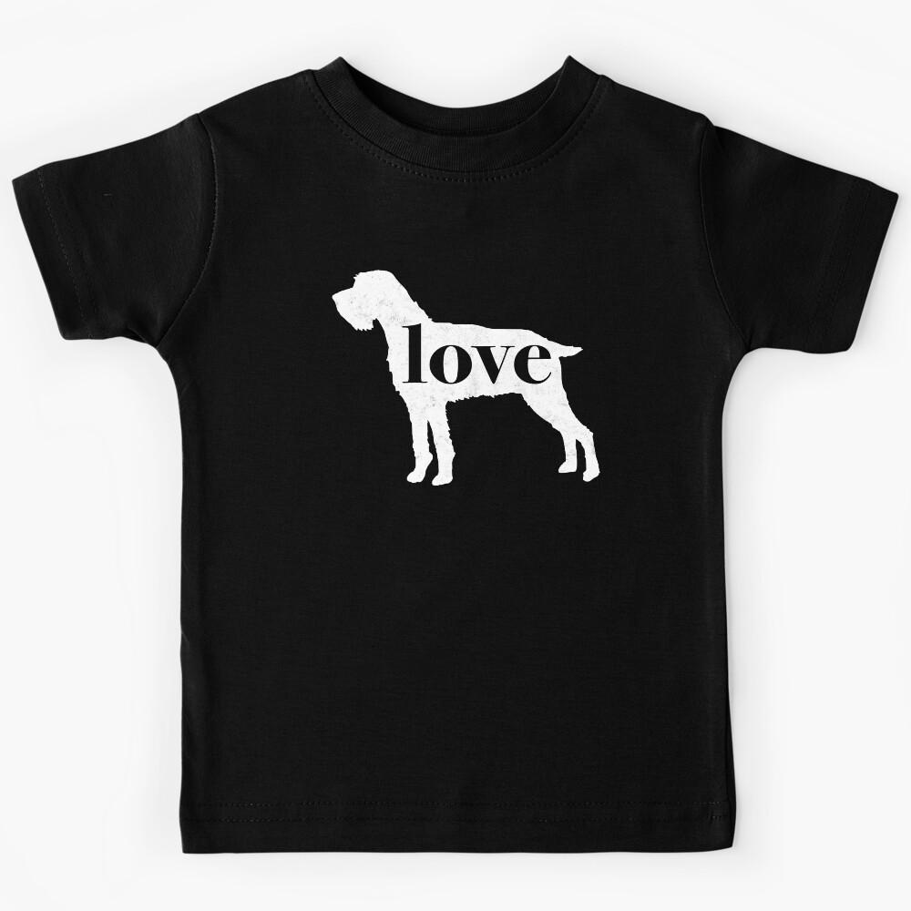 German Wirehaired Pointer (GWP) Dog Love - A Minimalist Distressed Vintage Style Design for Dog Lovers Kids T-Shirt 120