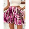 Women's Summer Printed Wide-Leg Lace-Up Shorts, Fashionable and Elegant Vacation Beach Skirt Women's Beach Vacation Printed Mini Skirt