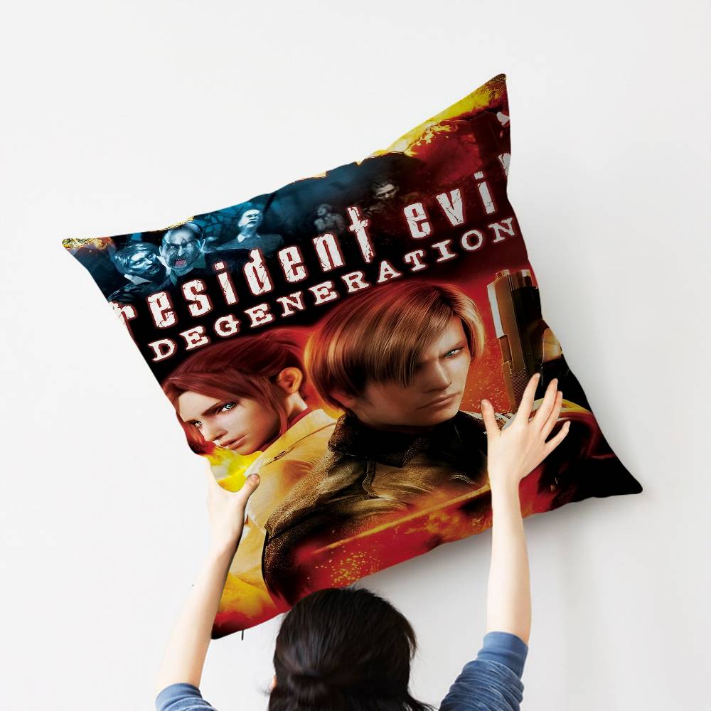 Resident Leon Kennedy E-Evil Kissenbezug Auto Überwurfskissenbezug für Sofa Auto Weihnachtsgeschenk 40x40cm 45x45cm