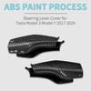 Steering Lever Cover for Model 3 Model Y 2017-2024, Matt Carbon Fiber Pattern