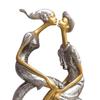 Resin Passionate Lover Kissing Couple Figurine | Beautiful Home Decor (Pack of 1, Silver & Gold)