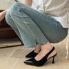 Women's Shoes 2025 Summer New Buckle Strap Pointed Toe Stiletto Women's Sandals Elegant Solid Dress Sandals Women