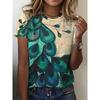 Women's T-Shirt,3D Printing,O Neck,Short Sleeve,Casual,Lightweight Top,fresh,Hip Hop ,Large Size,Fashion