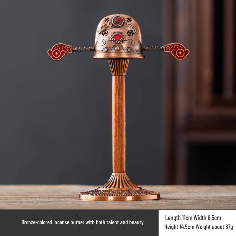 Vertical Baifu Hollow Creative Alloy Incense Burner - Office Decor