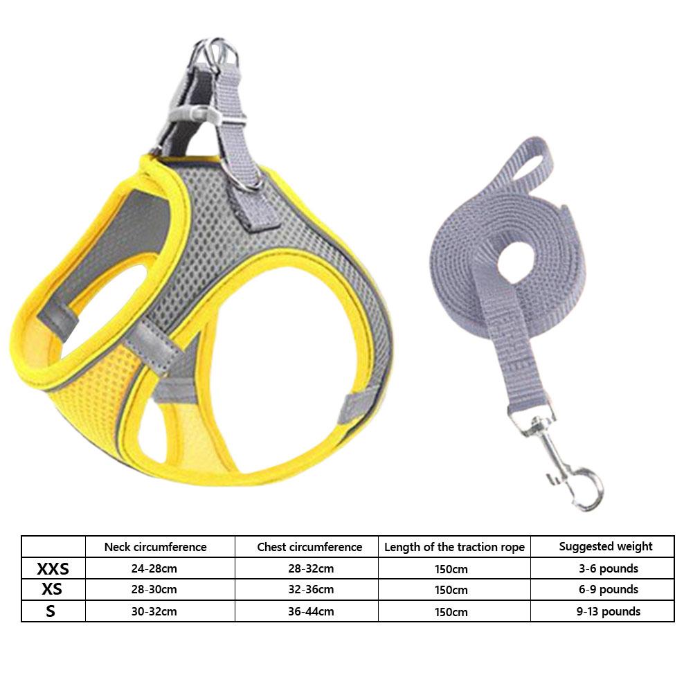 Pet Harness with Reflective Strip Cat Dog Harnesses And Leashes Set Adjustable Pet Harness Vest Pet Supplies for Outdoor Walking