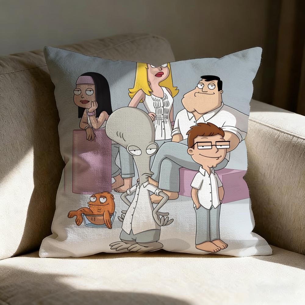 Aamerican Dad Animation Pillow Case Pillowcase Doublesided Printed Sofa Cushion Bedroom Headboard Pillow