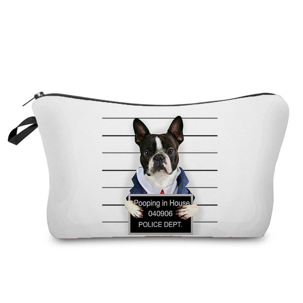 Damen Kosmetiktasche mit Hundeaufdruck Toilettenartikel Organizer Reiseaufbewahrungskoffer 6675