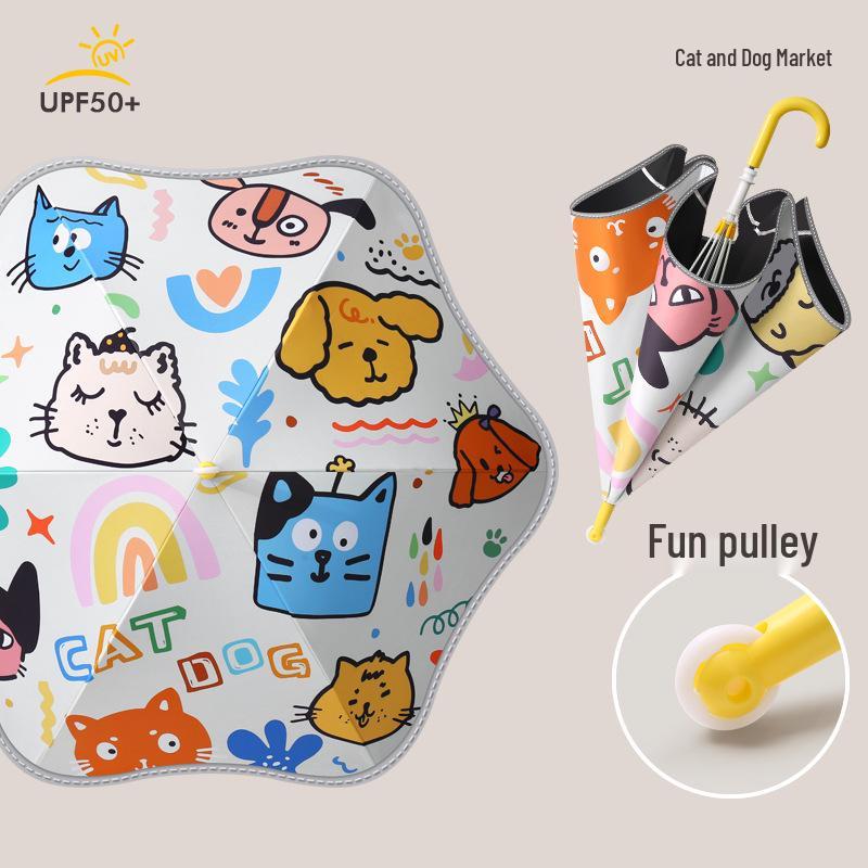 Children's Safe Round-Corner Cartoon Umbrella for Primary School and Kindergarten