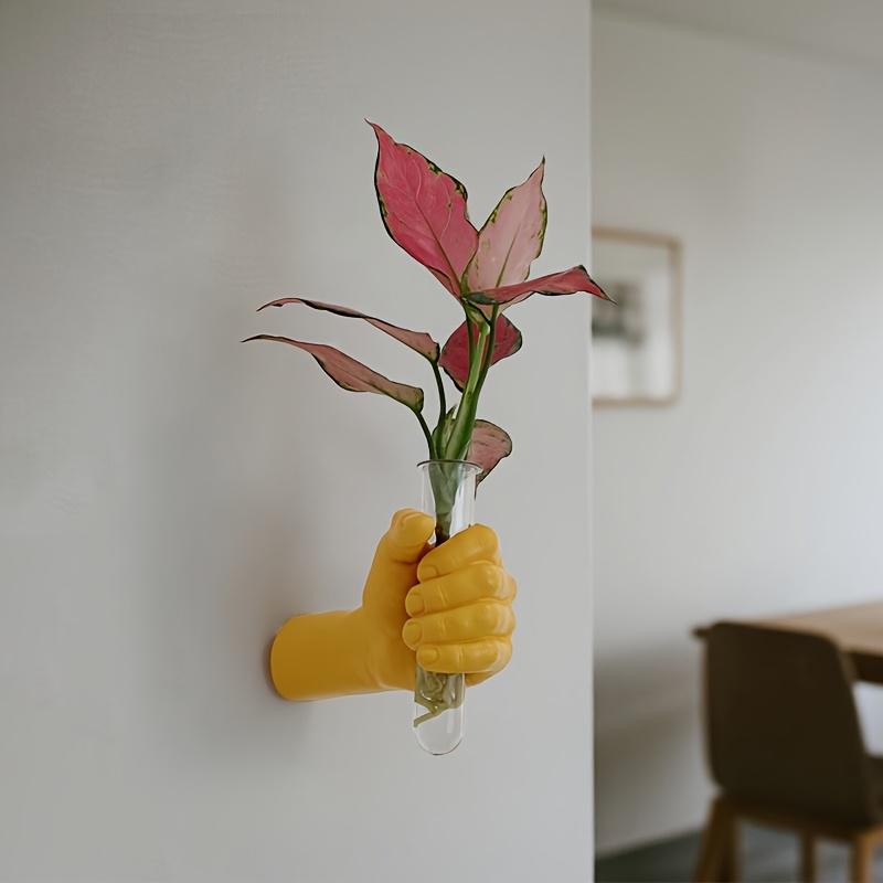 [Moderne Harzvase] 1 Stück Zeitgenössische Geometrische Harz-Wandvase | Handhaltendes Design Wandmontierter Blumenhalter für Moderne Heim- & Hoteldekoration