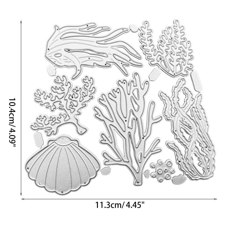 Sea Creatures Theme Metal Die Cuts Cutting Dies Cut Stencils for DIY Embossing Paper Leather Scrapbooking Card Making X3UC