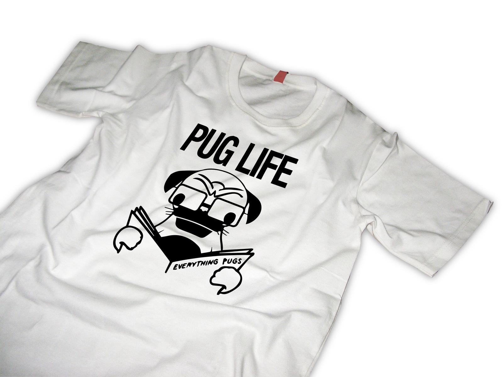 Pug T-Shirt Mens Womens Tees Top  Pug life , 4XL