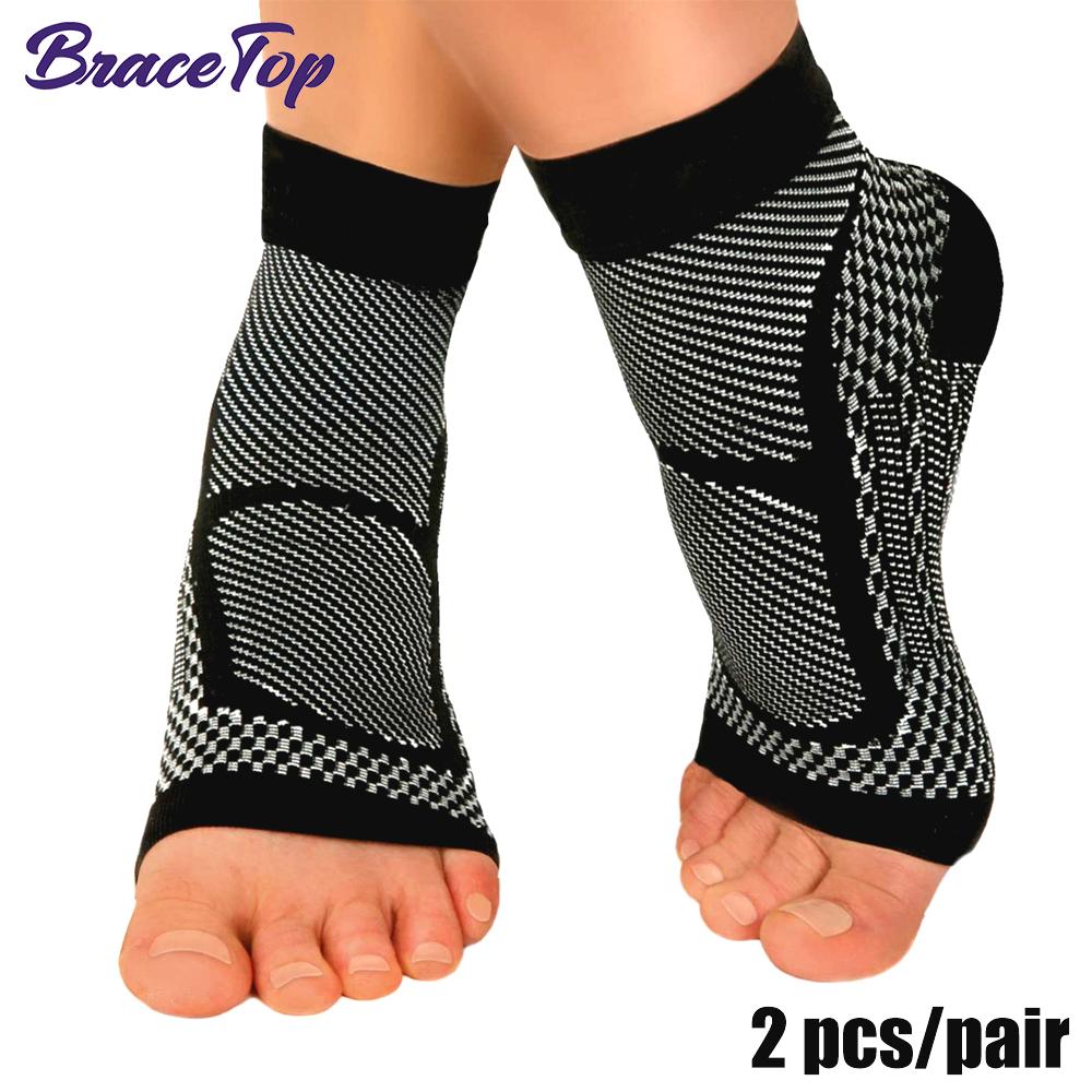 

Durable And Safe Bracetop 1 Pair Sports Ankle Compression Sleeve Elastic Yoga Dance Exercise Pressure Foot Sleeve For Unisex Thin Ankle Sleeves S M