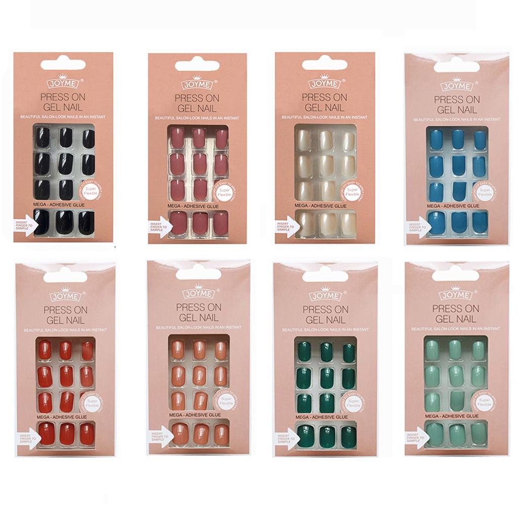 24pcs/Box Fashion Manicure Tool Artificial Square Head False Nail Tip Wearable Fake Nails Nail Tips