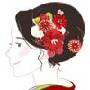 Hair Ornament 3 Piece Set Red Red Hair Ornament 2 Piece Set Pink White Flower Hairpin Tsumami Craft Comb Shape Furisode Coming of Age Ceremony
