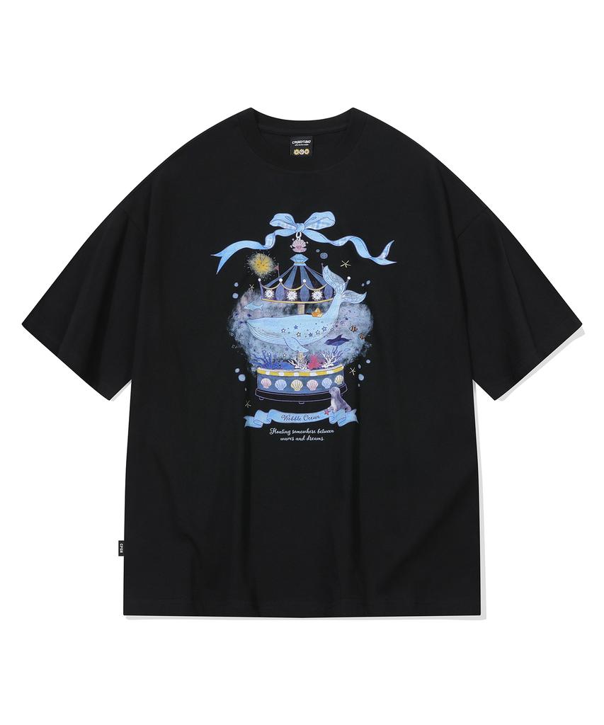 CPGN STUDIO Dtp Ribbon Whale Short Sleeve Tee Black