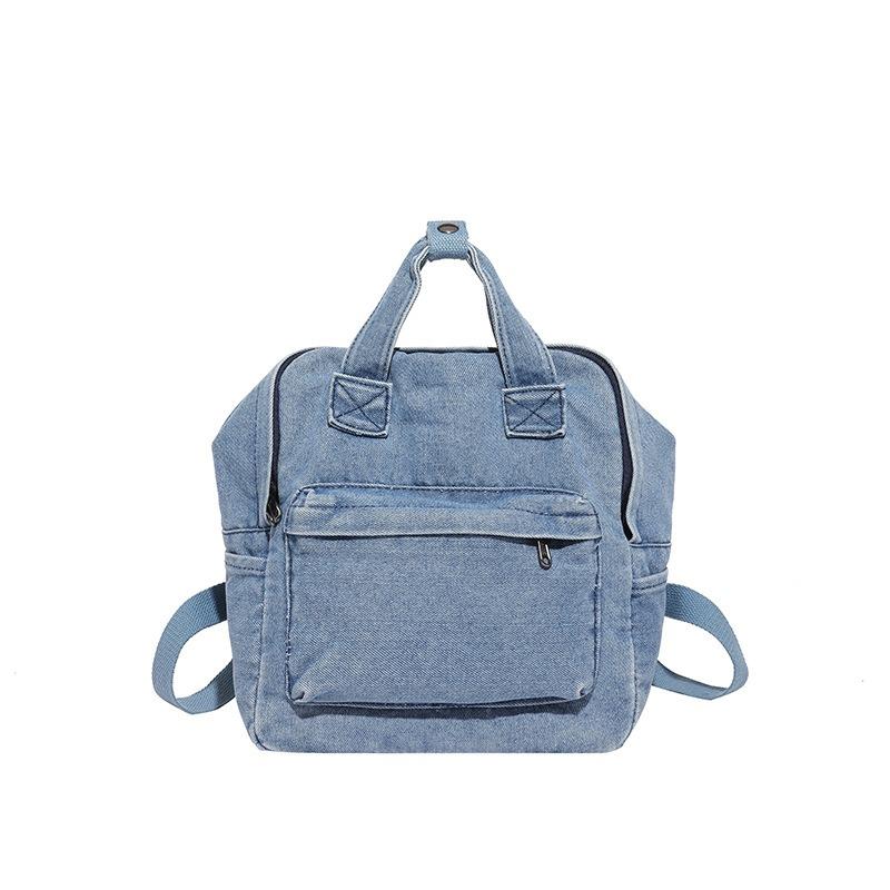 New Women's Bag Campus Large-capacity Backpack Simple Denim Canvas Fashion Commuter Personalized Backpack