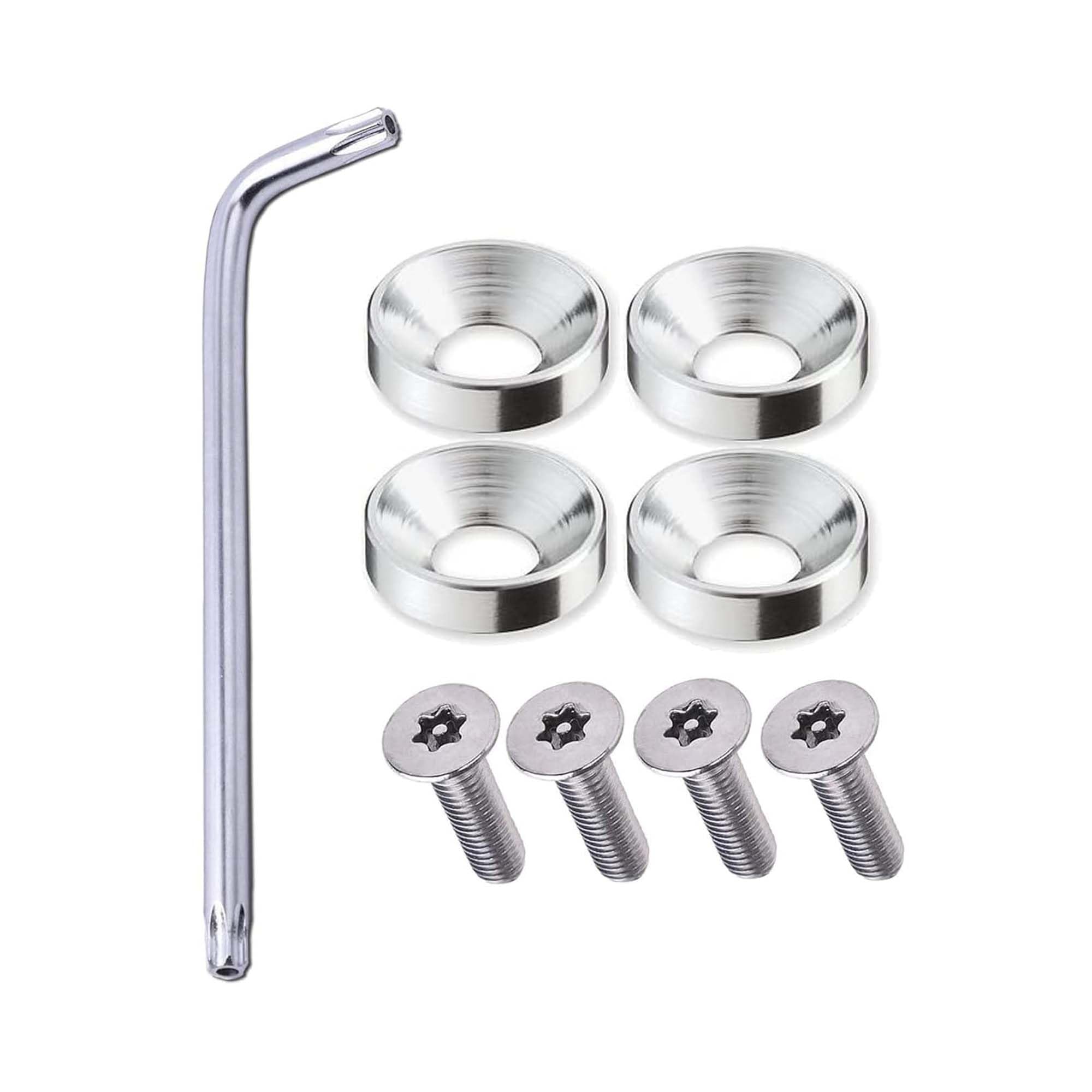 QEZEZA 9PCS Titanium Alloy License Plate Anti-Theft Bolts Car Security Bolts License Plate Frame Screws M6 Motorcycles (Silver) M6 серебряный