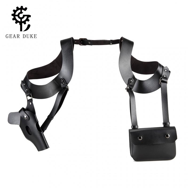 Tactical Chest Holster Universal Underarm Gun Leather Bag Cosplay Film Stage Outdoor Riding