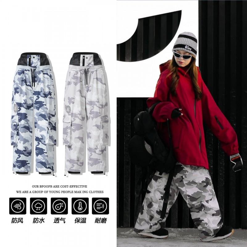 Men Women Ski Suit Set Waterproof Windproof Insulated Camo Snowsuit Alpine Snowboarding Outdoor Winter Sports