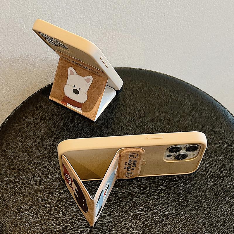 Casais Fofos Adequado para Capa de Celular Apple 15 Iphone16promax Homens e Mulheres 14p Suporte Dobrável 13