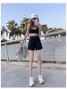 Women's Super High Waist Double Button Cuffed Denim Shorts - 2022 Spring/Summer, Slimming A-line Hot Pants, Trendy Style.
