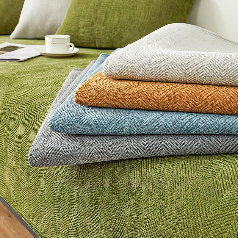 Chenille Sofa Cushion Non-Slip All Wrapped Cover Cover Cover Cloth Solid Color Four Seasons Universal Seat Cushions