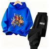 ONE PIECE Cartoon Printed Children's Clothing Set Boys and Girls Long Sleeve Hoodie Tights Sweatpants Sports Two Pieces