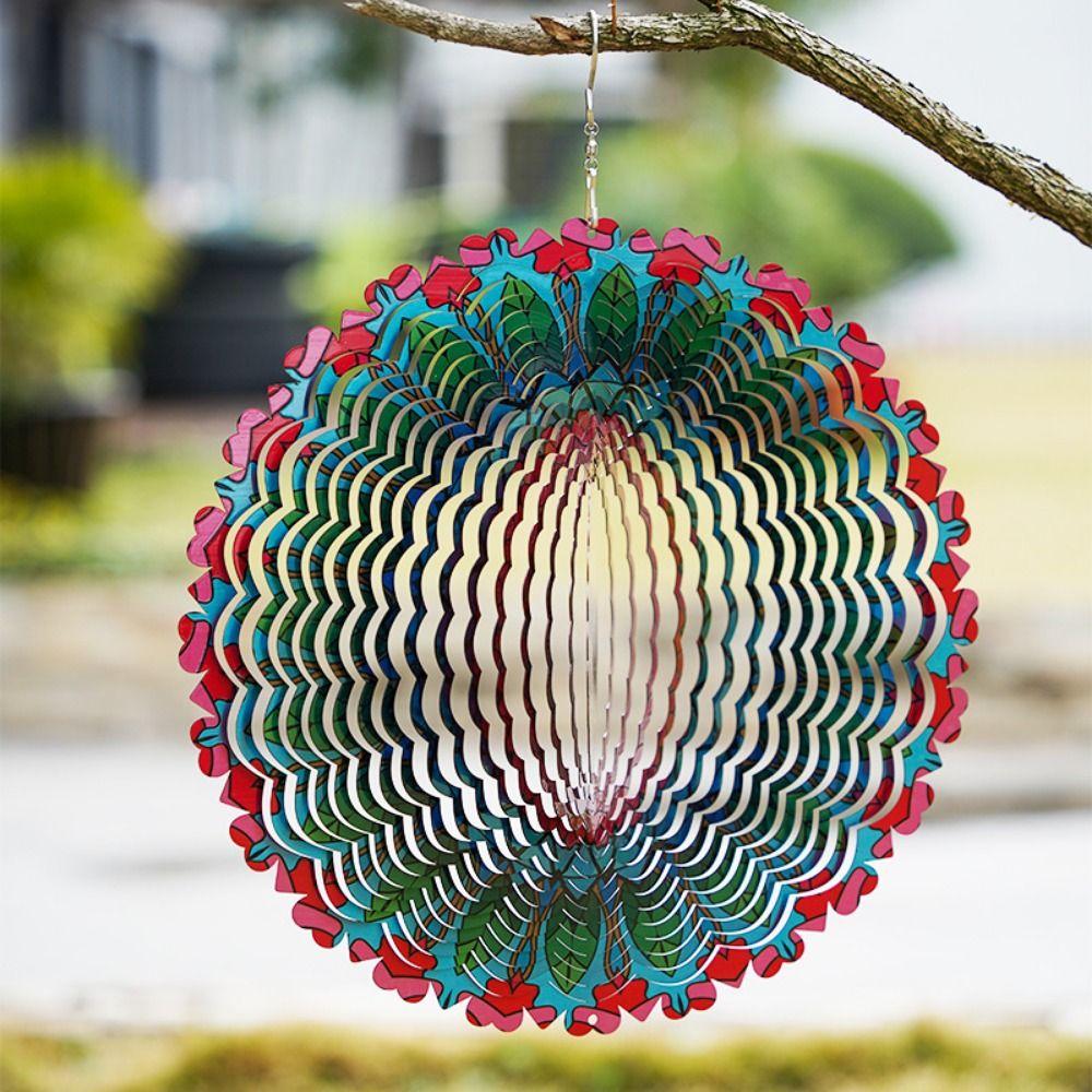 10 Stile 3D Dynamischer Rotierender Windspiel Metall 10cm Regenbogen Tunnel-Stil Windrad Bunter Libellen