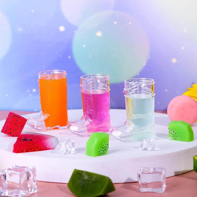 10Pcs Cowboy Boot Shot Glasses Mini Plastic Shot Glass Cups For Birthday Party Decorations Cowboy Bachelorette Party Favors