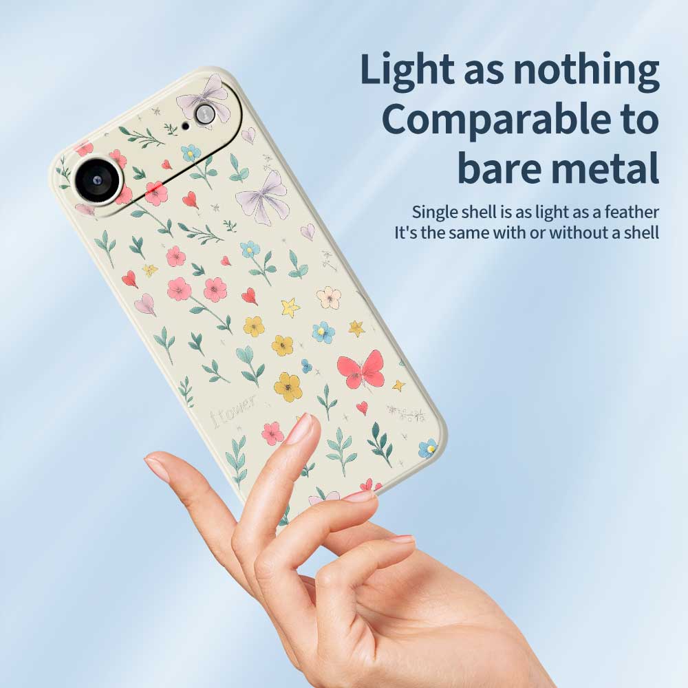 For iPhone 17 Air Case Floral Bow Pattern Printing Straight Edge TPU Phone Back Cover