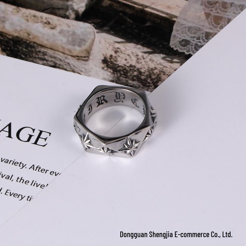 

Union Jack Flower 3D Titanium Steel Ring - Nightclub Trendsetter Jewelry SA1043 US Size 11