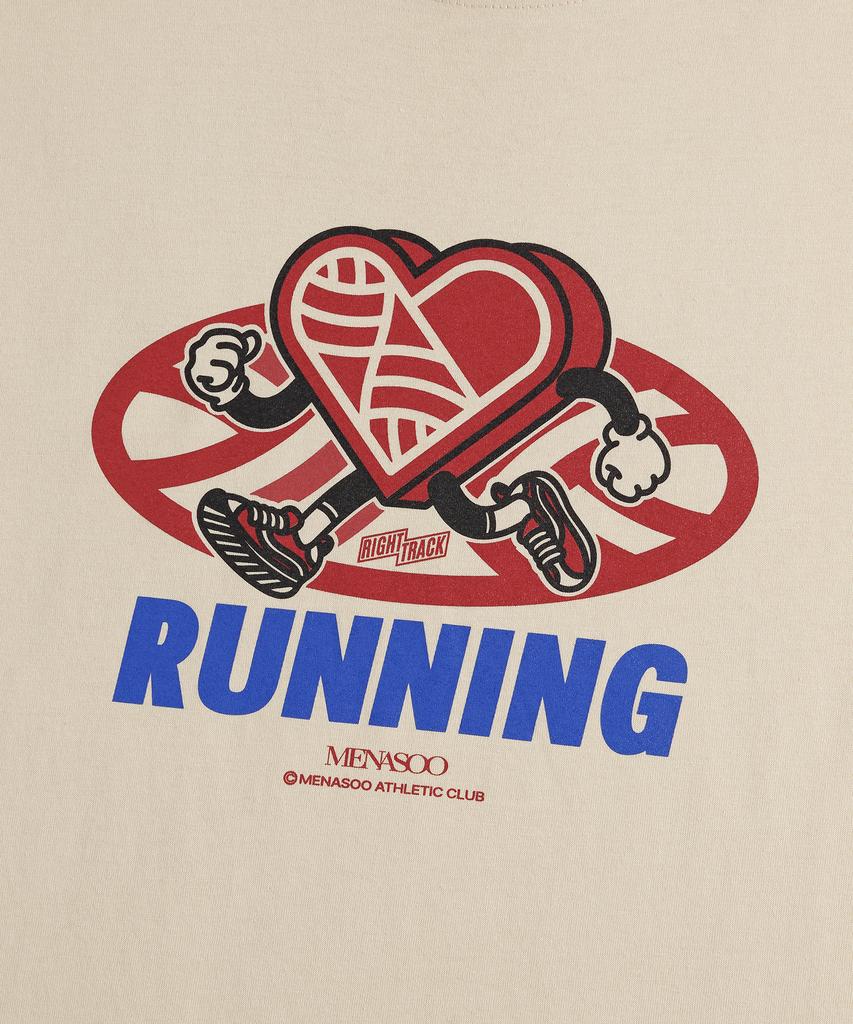 Minasu New Big Hearttrack Graphic T Shirt_Oatmeal