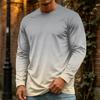 T-shirt da uomo a maniche lunghe con girocollo, top casual in cotone