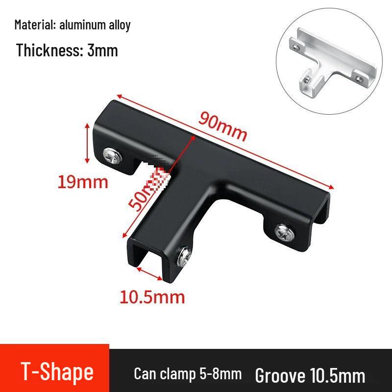 L-Shaped Right Angle Aluminum Kitchen Sink Clamp & Glass Shelf Clip