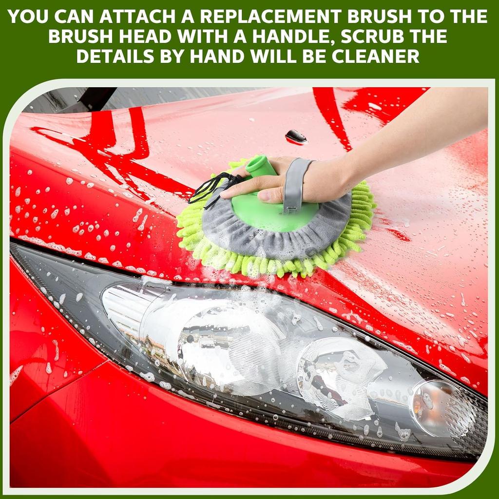Tallew 5 Pcs Car Wash Mitt Kit, Car Clean Brush Not Included, Microfiber Mitt Clean Detail Cleaning Tools Truck Washing Chenille Scratch Free