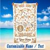 Dog Theme Beach Towel Personalized Custom Name & Text Soft Quick Dry Beach Towel for Swimming Travel