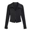 Kaslead Fashion Style Texture Tight Long Sleeves T-shirt