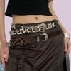 Y2k Women's Belt Maillard PU Leather Girdle Fashion Retro Pin Buckle Belt  Pants