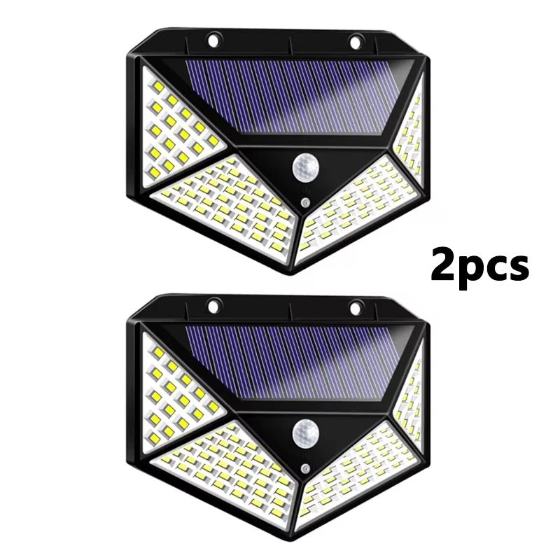 1/2/4/6Pcs 100 LED Outdoor Solar Lights PIR Motion Sensor Waterproof Solar Powered Sunlight Light for Outdoor Garden Lighting